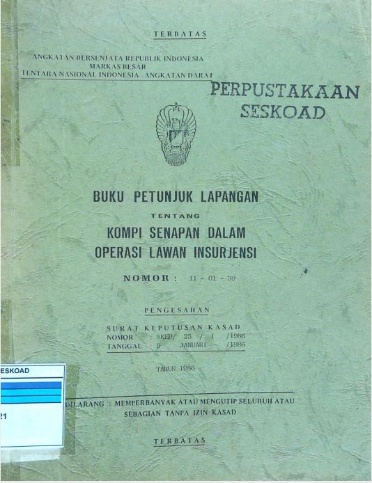 BUKU PETUNJUK LAPANGAN KOMPI SENAPAN DALAM OPERASI LAWAN INSURJENSI